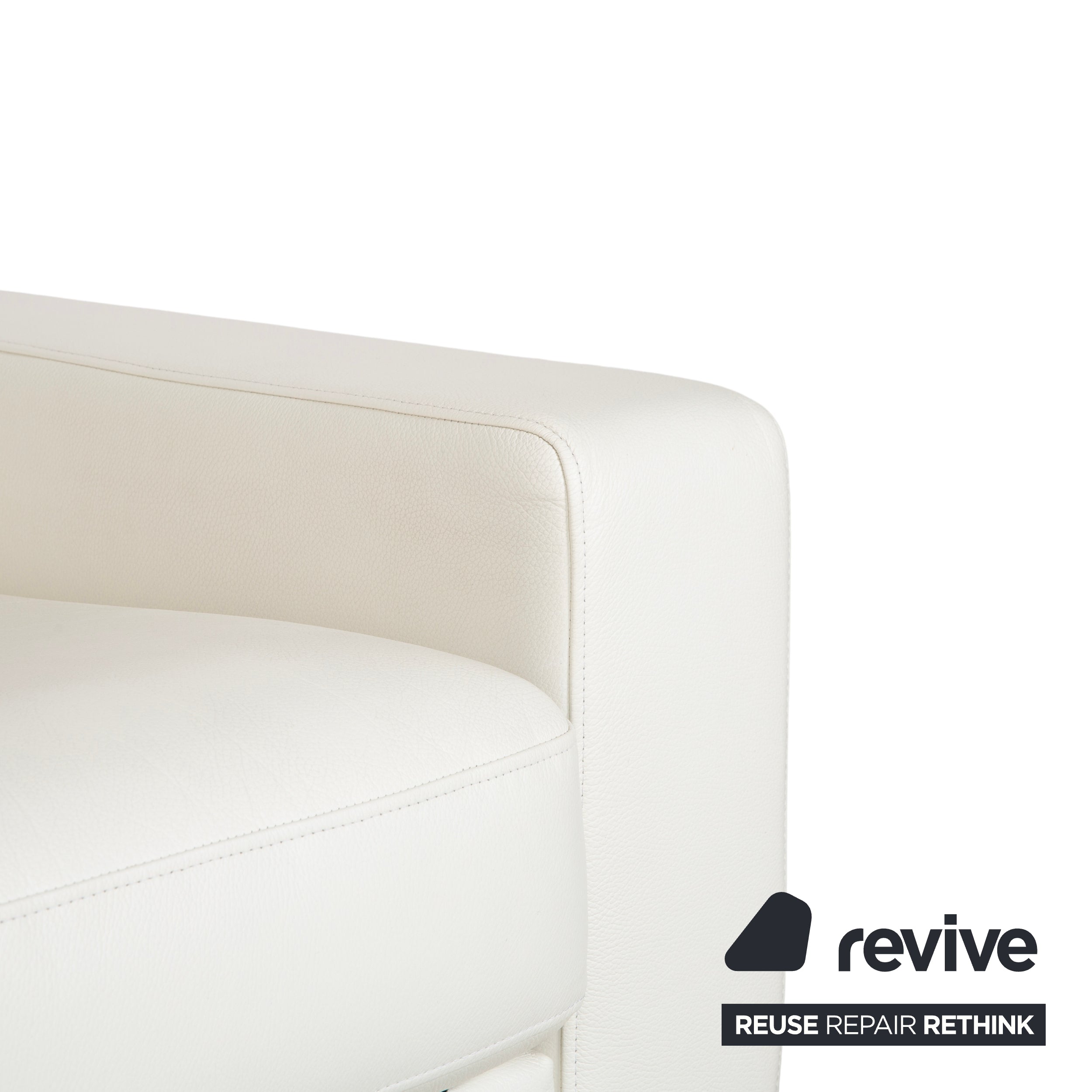 Rolf Benz EGO Leder Dreisitzer Creme Weiß Sofa Couch