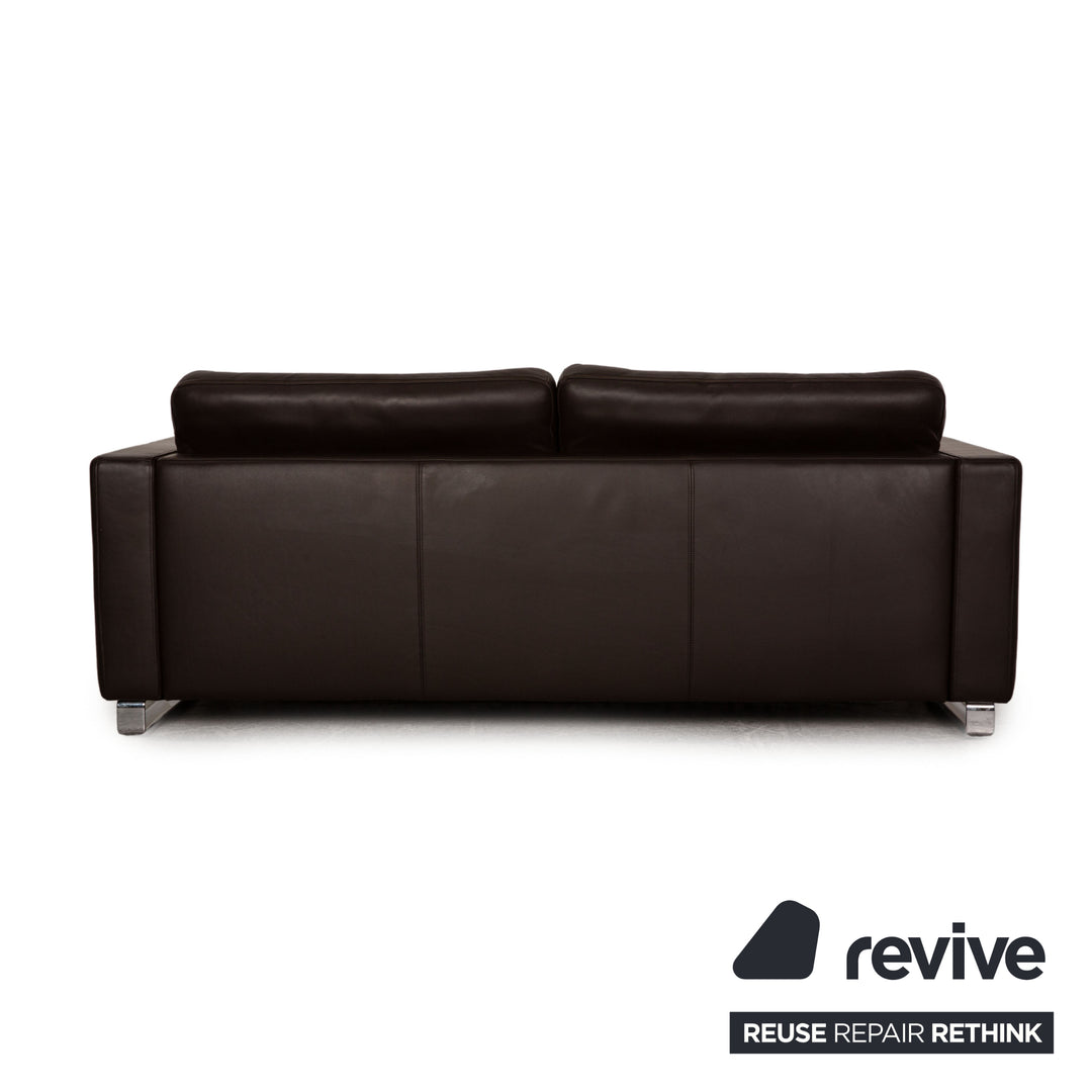 Rolf Benz EGO leather three-seater brown dark brown couch sofa