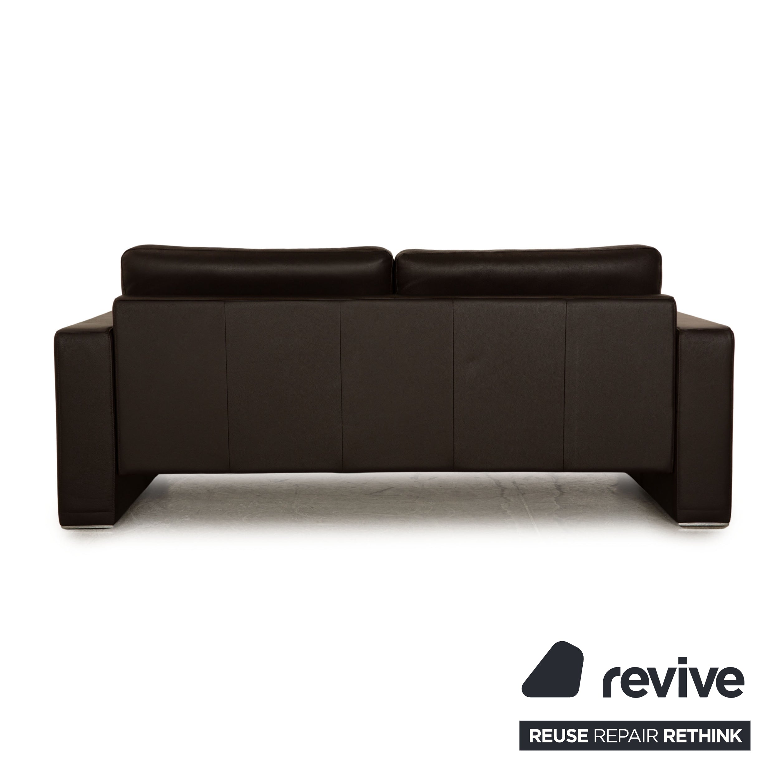 Rolf Benz EGO Leather Three Seater Dark Brown Sofa Couch