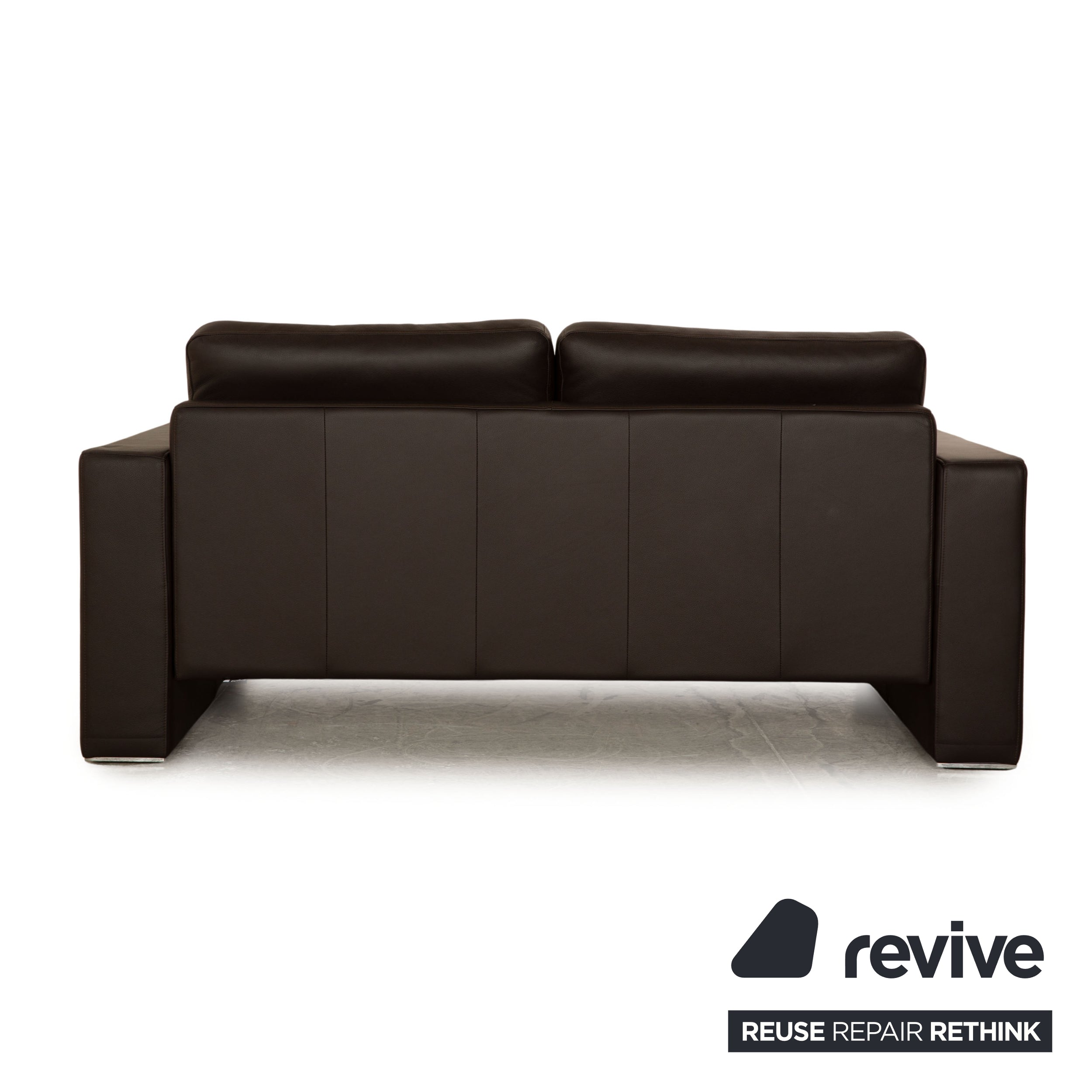 Rolf Benz EGO Leather Two Seater Dark Brown Sofa Couch