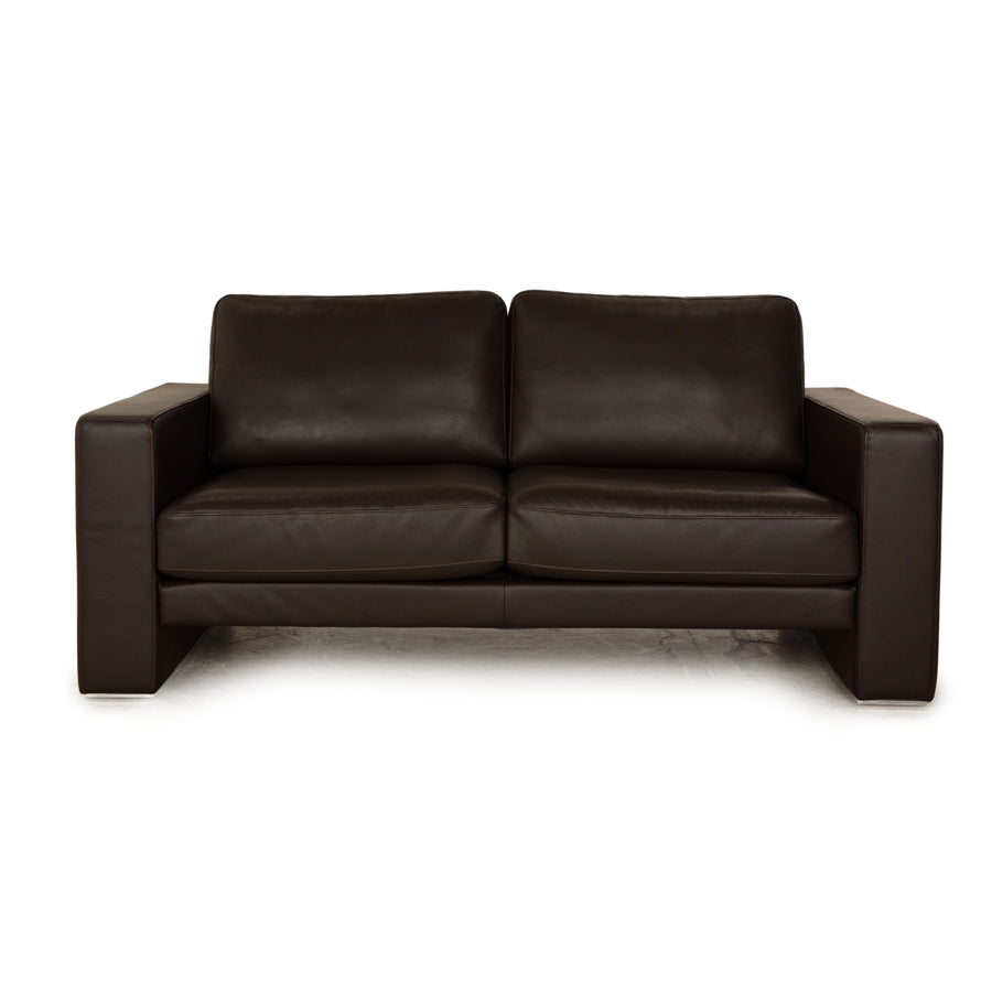 Rolf Benz EGO Leather Three Seater Dark Brown Sofa Couch