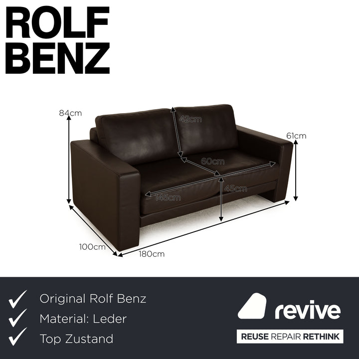 Rolf Benz EGO Leder Zweisitzer Dunkelbraun Sofa Couch