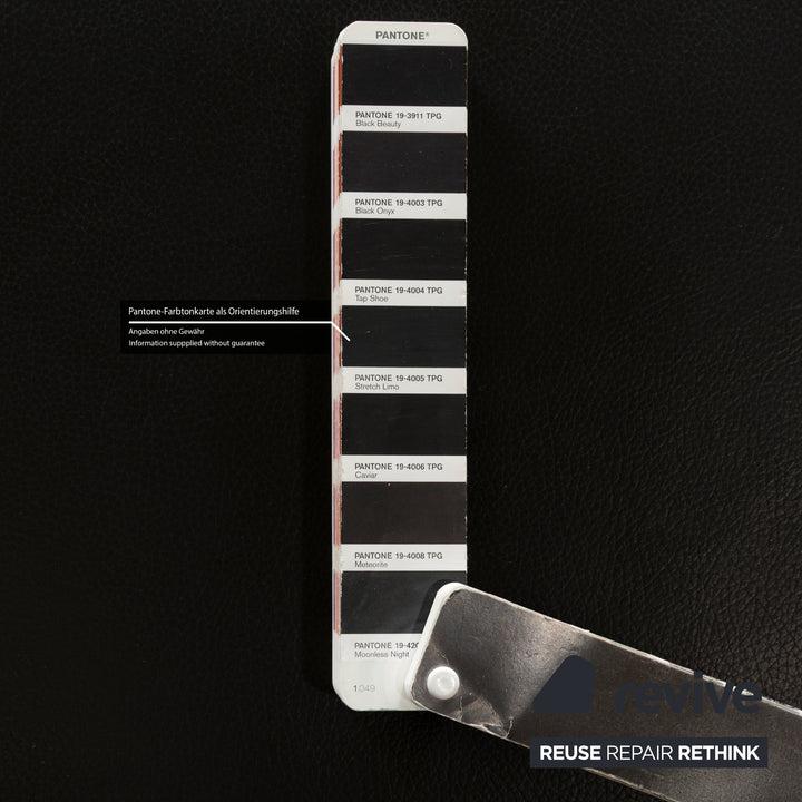 Rolf Benz EGO Leather Three-Seater Black Sofa Couch