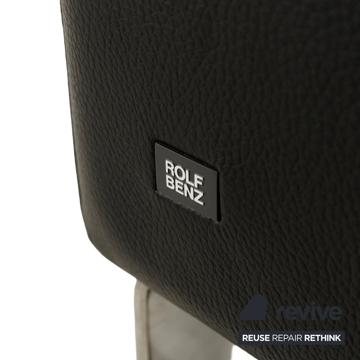 Rolf Benz EGO Leather Three-Seater Black Sofa Couch