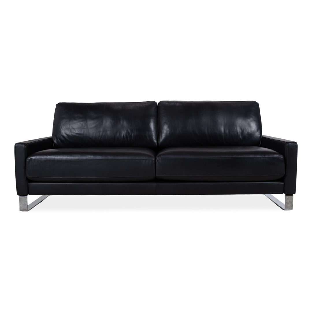 Rolf Benz EGO Leather Three-Seater Black Sofa Couch