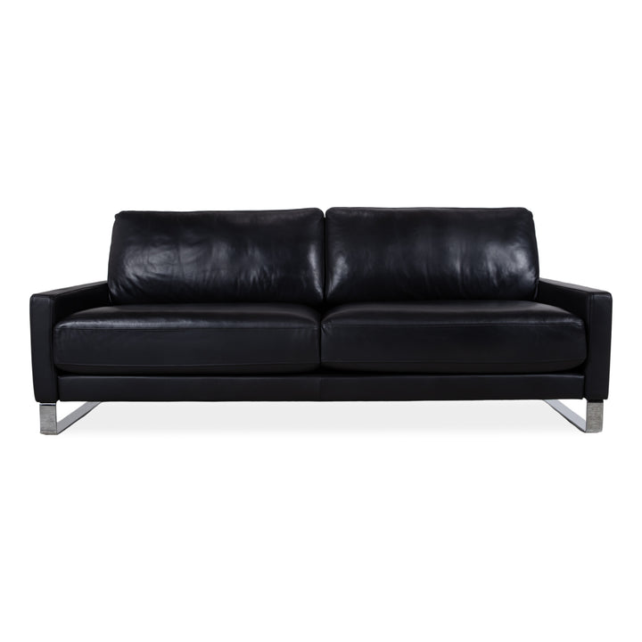 Rolf Benz EGO Leather Three-Seater Black Sofa Couch