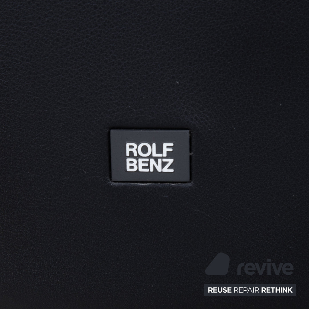 Rolf Benz EGO Leather Three-Seater Black Sofa Couch