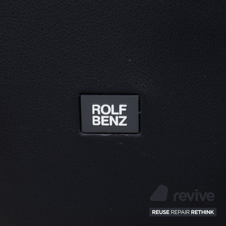 Rolf Benz EGO Leather Three-Seater Black Sofa Couch