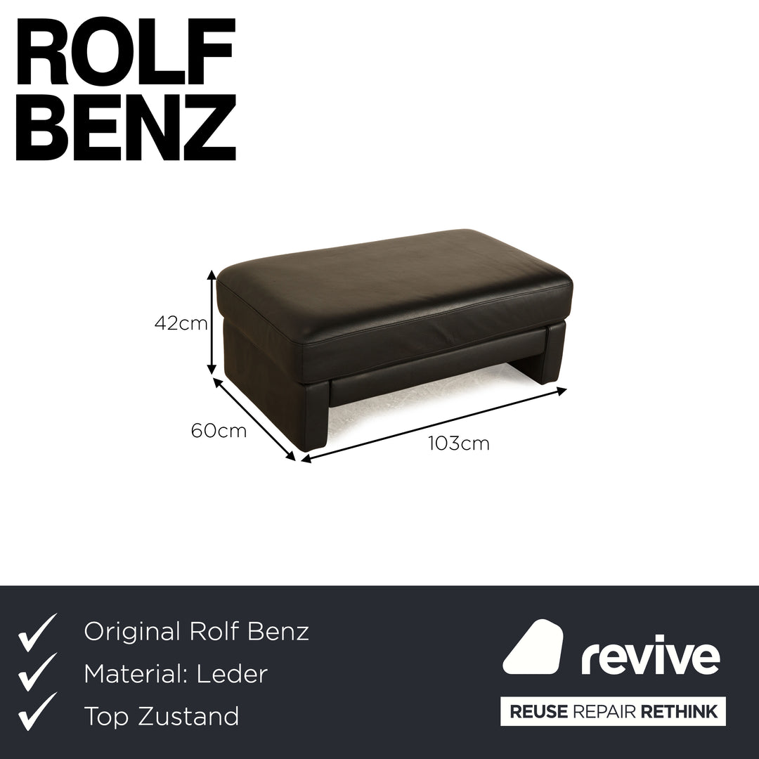 Rolf Benz Ego Leather Stool Black