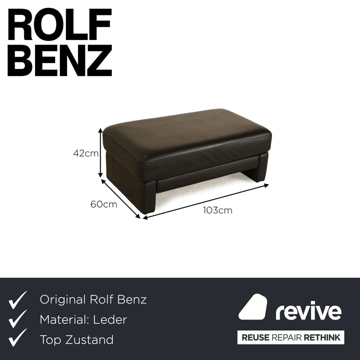 Rolf Benz Ego Leather Stool Black