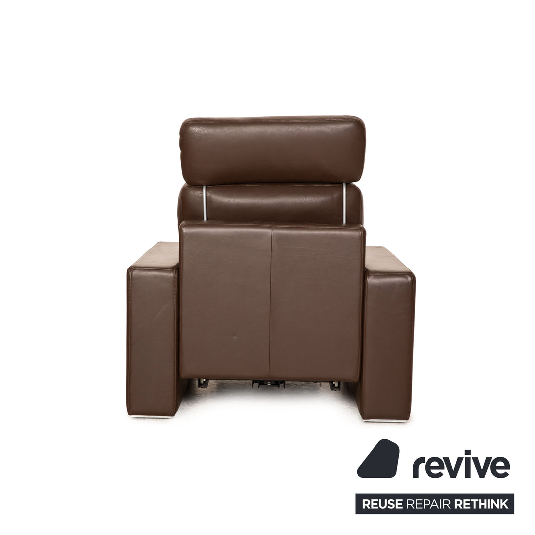 Rolf Benz EGO leather armchair brown manual function