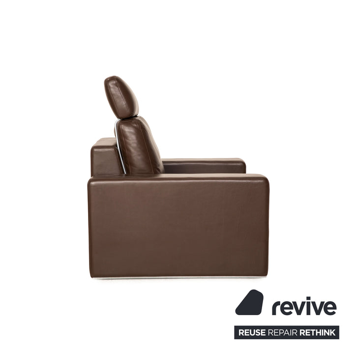 Rolf Benz EGO leather armchair brown manual function
