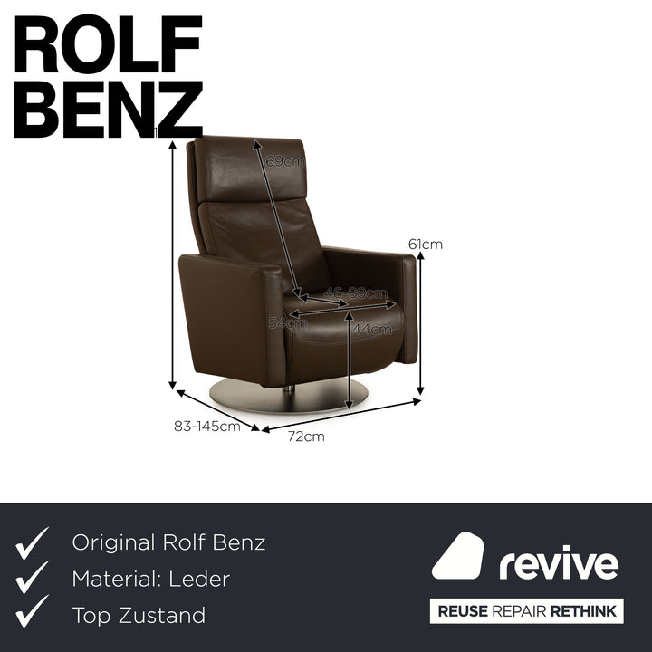 Rolf Benz Ego Leather Armchair Brown manual function