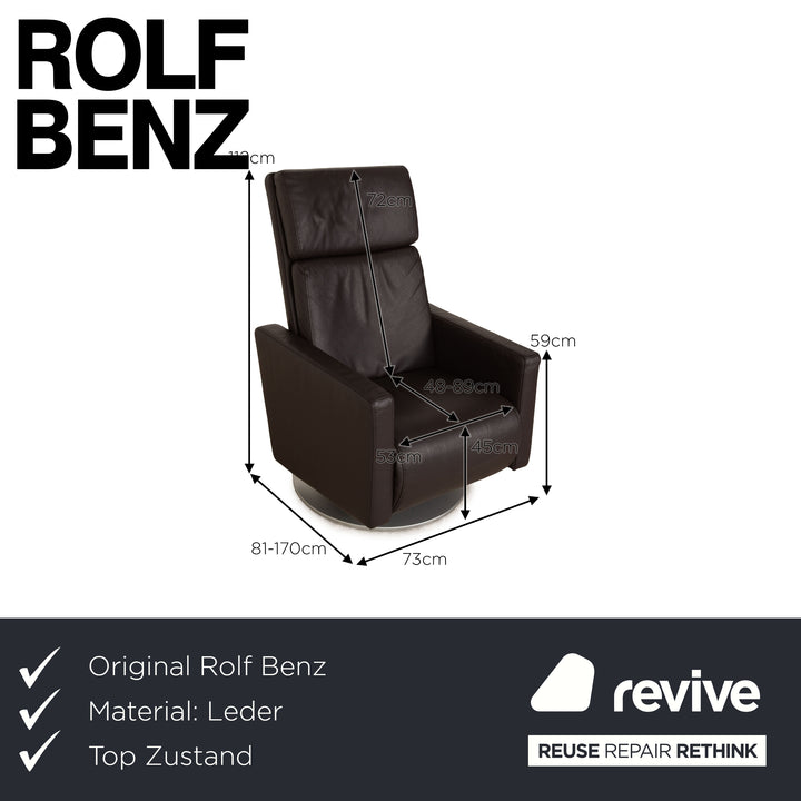 Rolf Benz Ego Leather Armchair Brown manual function