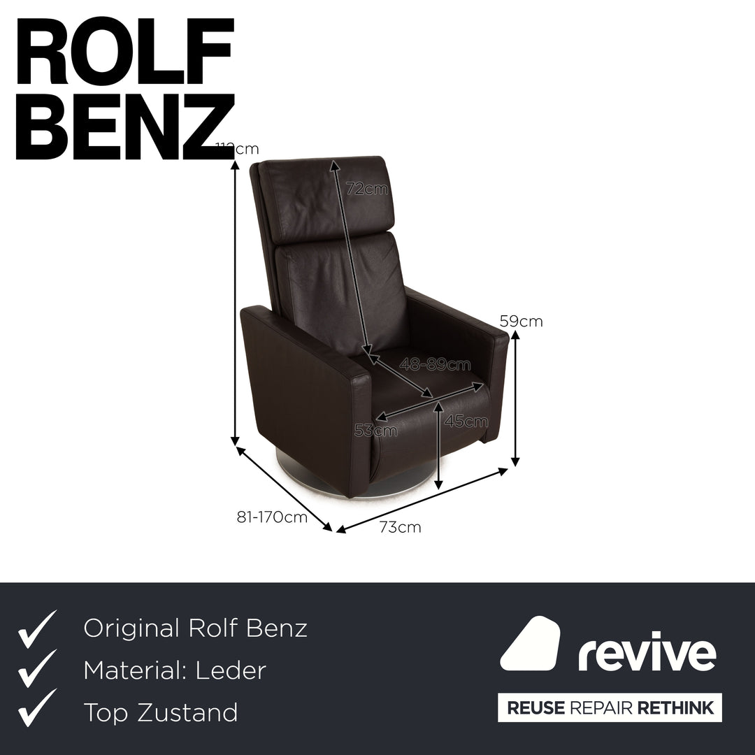 Rolf Benz Ego Leather Armchair Brown manual function