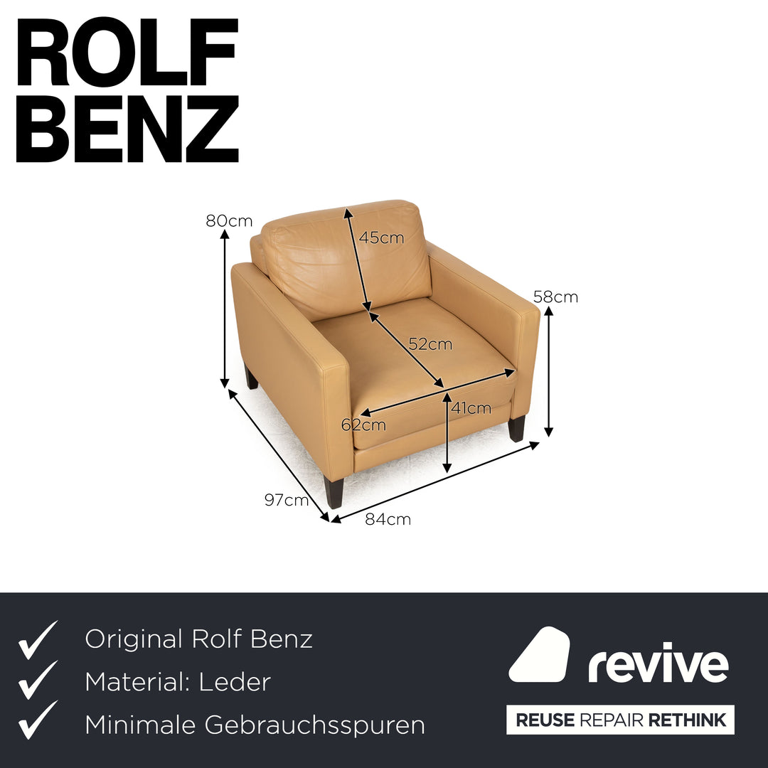 Fauteuil en cuir Rolf Benz Ego crème