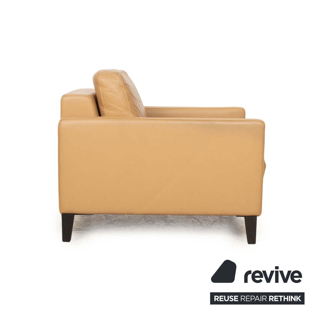 Fauteuil en cuir Rolf Benz Ego crème