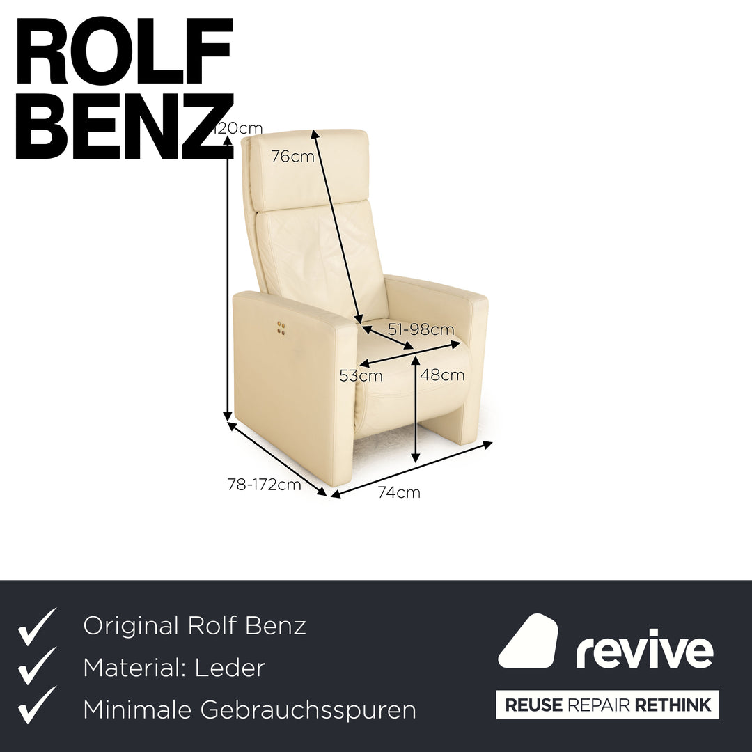 Rolf Benz Ego Leder Sessel Creme elektrische Funktion