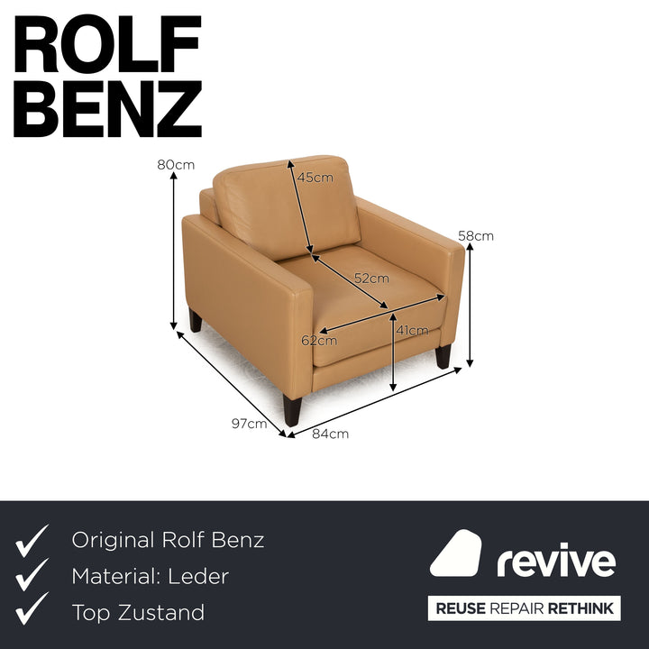 Rolf Benz Ego Leder Sessel Creme