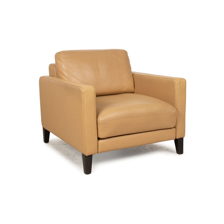 Fauteuil en cuir Rolf Benz Ego crème