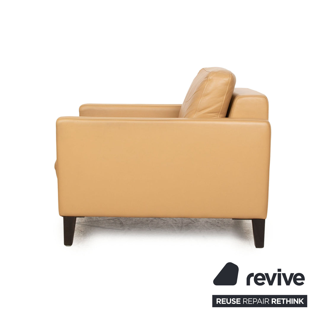 Rolf Benz Ego leather armchair set cream