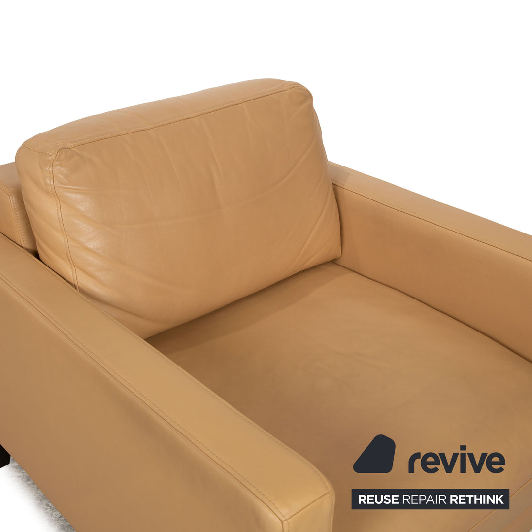 Rolf Benz Ego leather armchair set cream
