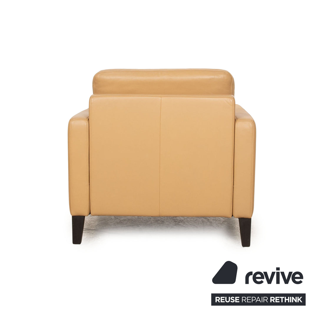 Rolf Benz Ego leather armchair set cream