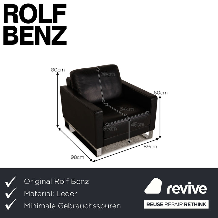 Rolf Benz Ego Leder Sessel Schwarz