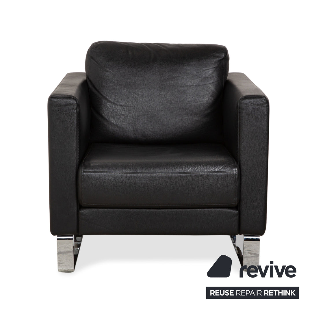 Rolf Benz Ego Leather Armchair Black
