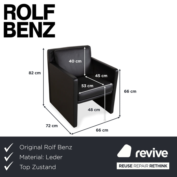 Rolf Benz EGO Leder Sessel Schwarz