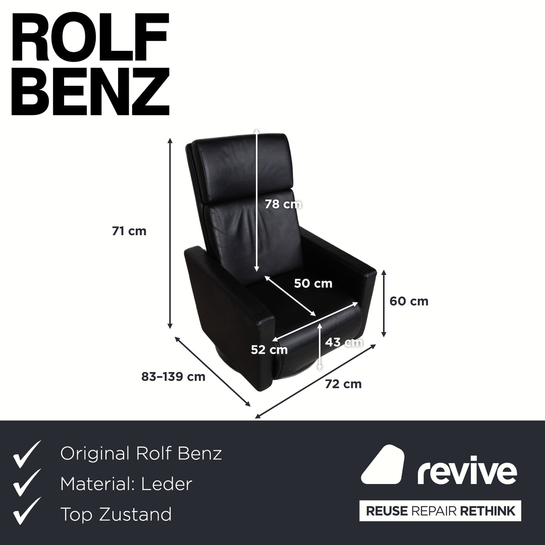 Rolf Benz EGO Leather Armchair Black Manual Function