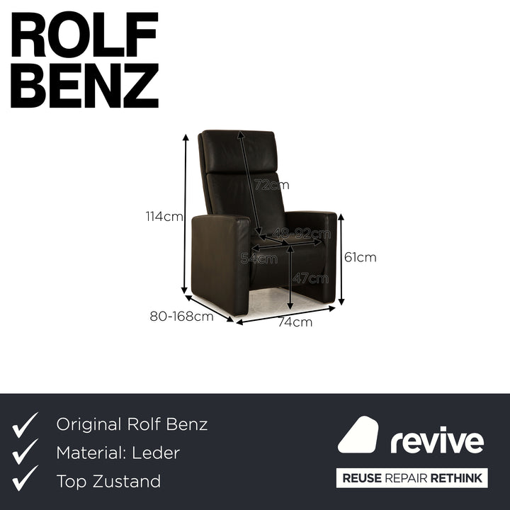 Rolf Benz Ego Leather Armchair Black Manual Function