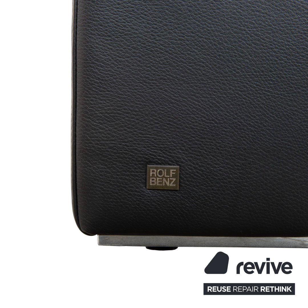 Rolf Benz EGO Fauteuil en cuir noir fonction manuelle dossier haut