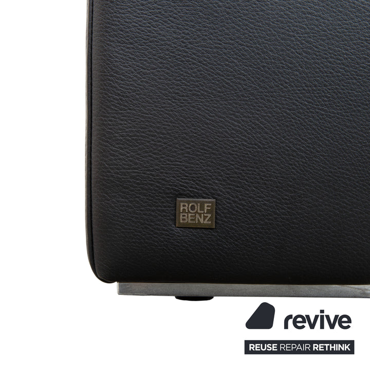 Rolf Benz EGO Fauteuil en cuir noir fonction manuelle dossier haut