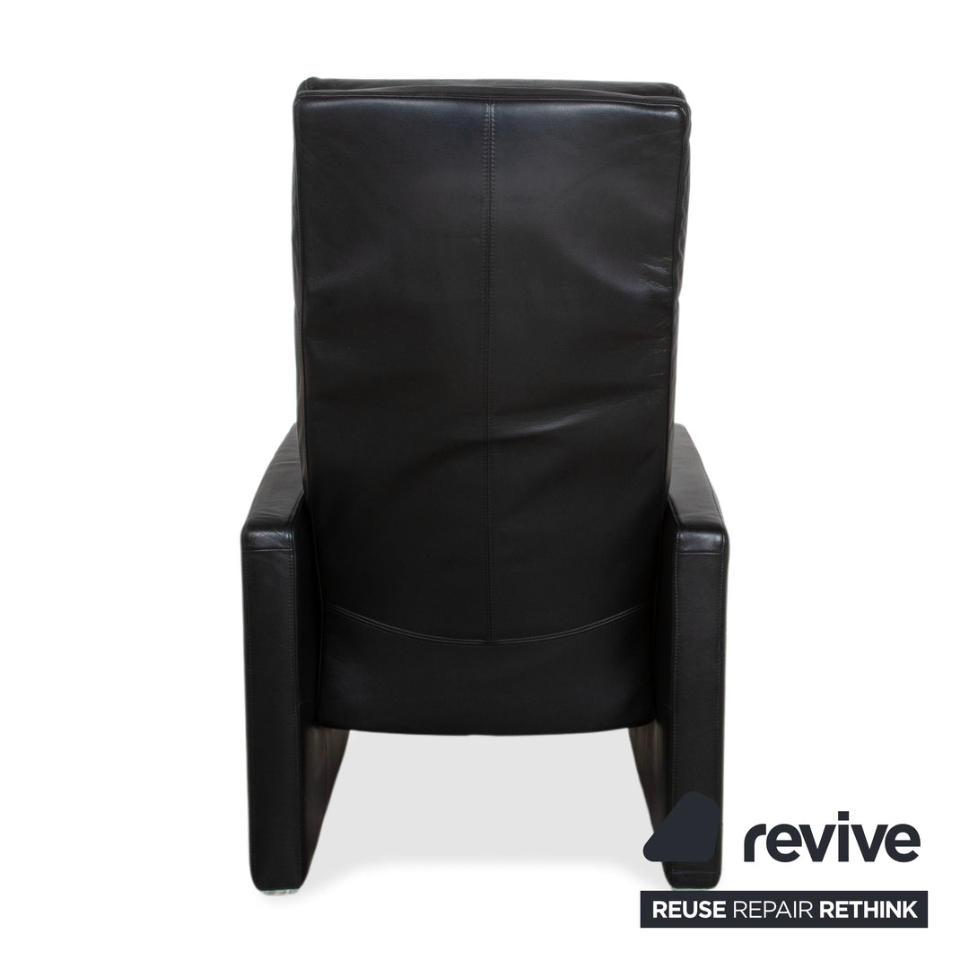 Rolf Benz EGO Fauteuil en cuir noir fonction manuelle dossier haut