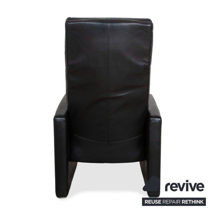 Rolf Benz EGO Fauteuil en cuir noir fonction manuelle dossier haut
