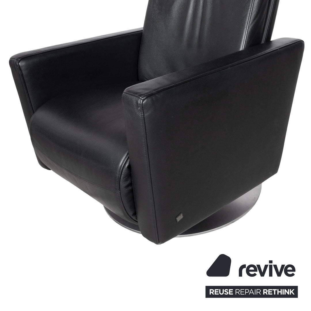 Rolf Benz EGO Leather Armchair Black Manual Function