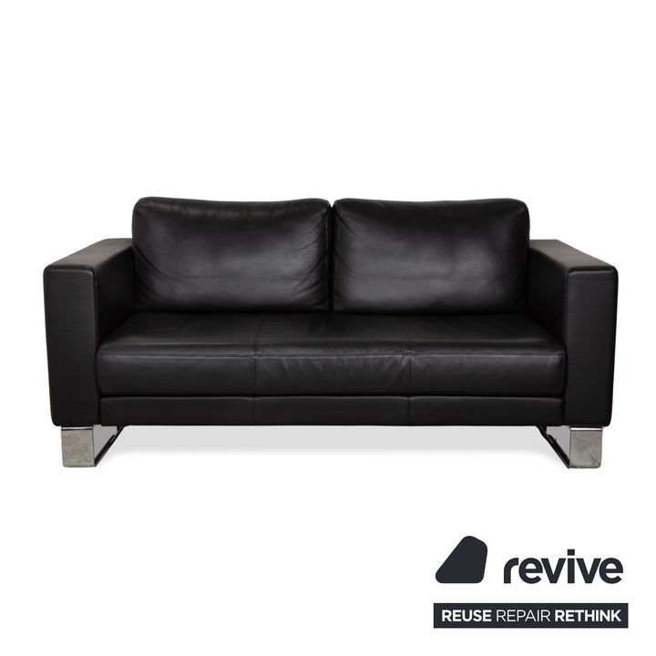Rolf Benz Ego Leder Zweisitzer 2x Sessel Schwarz Sofa Couch