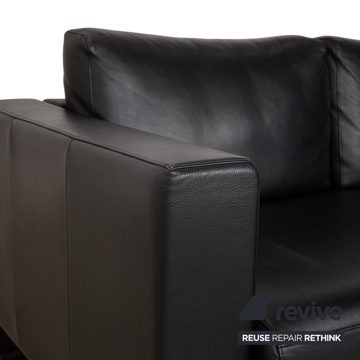 Rolf Benz Ego Leder Zweisitzer 2x Sessel Schwarz Sofa Couch