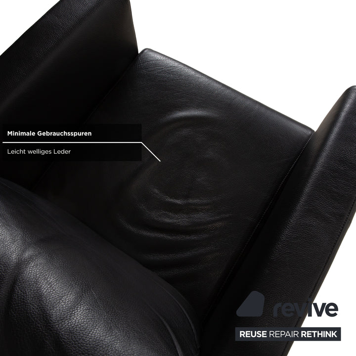 Rolf Benz Ego Leder Zweisitzer 2x Sessel Schwarz Sofa Couch