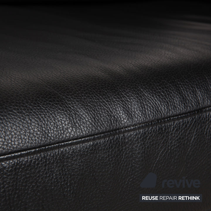Rolf Benz Ego Leder Zweisitzer 2x Sessel Schwarz Sofa Couch