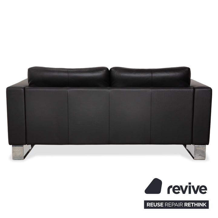 Rolf Benz Ego Leather Two-Seater 2x Armchair Black Sofa Couch