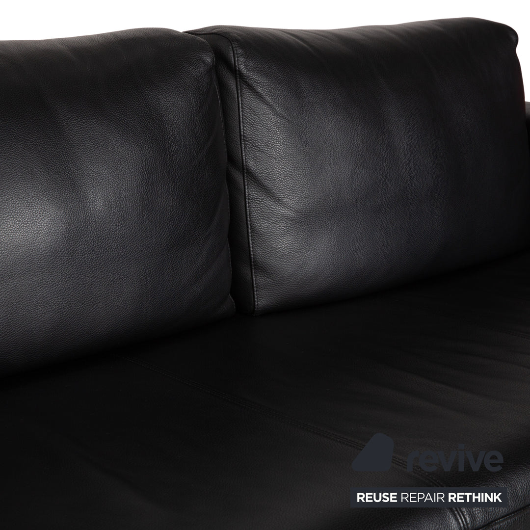 Rolf Benz Ego Leather Two-Seater 2x Armchair Black Sofa Couch