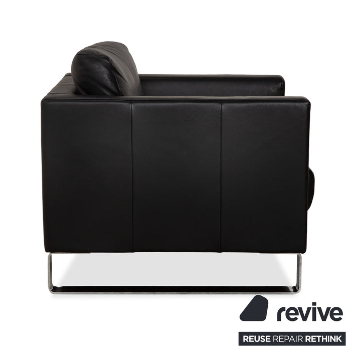 Rolf Benz Ego Leder Zweisitzer 2x Sessel Schwarz Sofa Couch