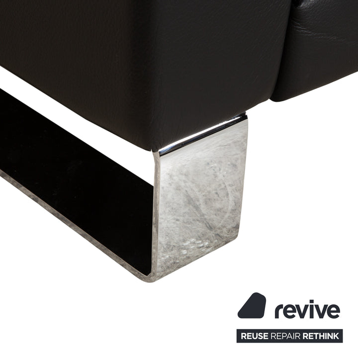 Rolf Benz Ego Leder Zweisitzer 2x Sessel Schwarz Sofa Couch