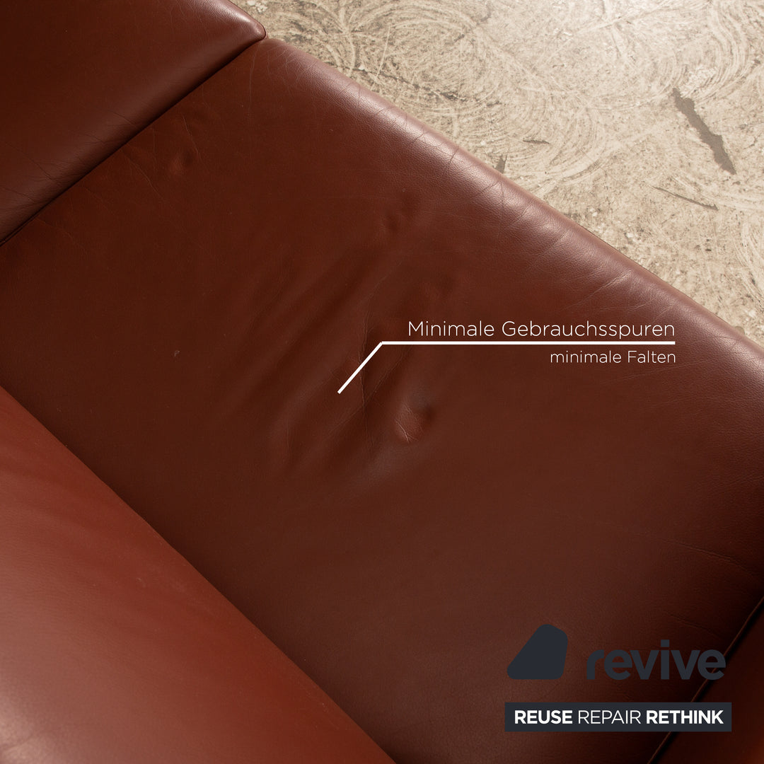 Rolf Benz EGO leather two-seater brown sofa couch