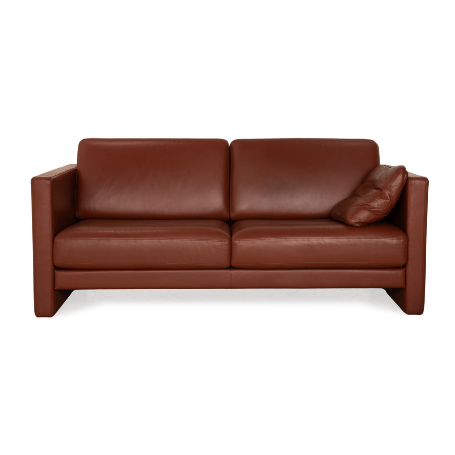 Rolf Benz EGO leather two-seater brown sofa couch