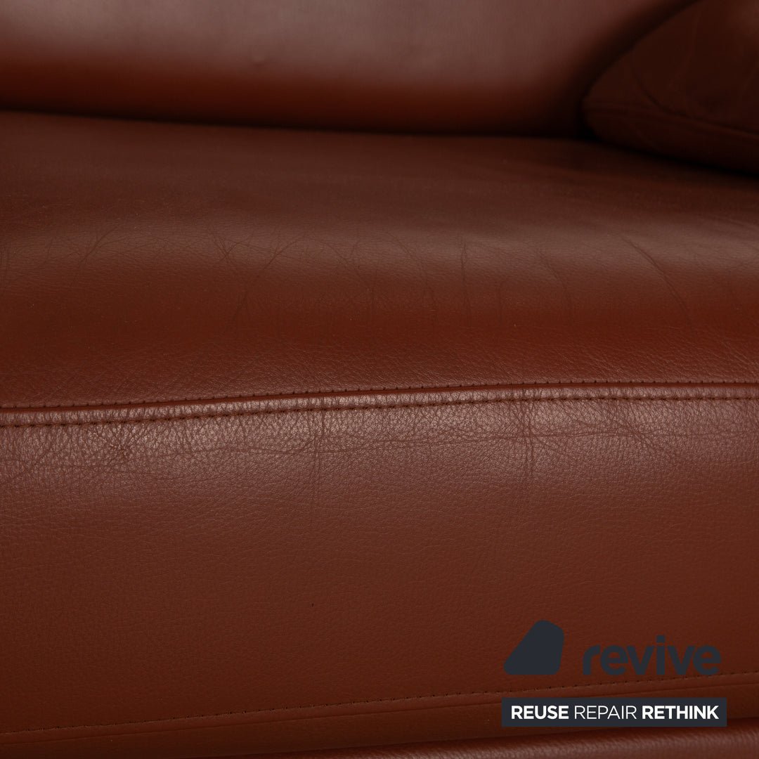 Rolf Benz EGO leather two-seater brown sofa couch