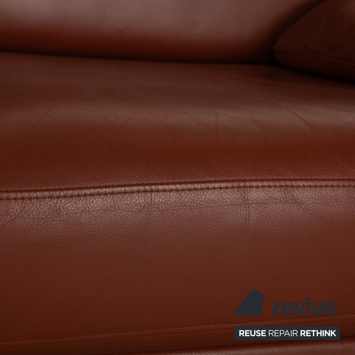 Rolf Benz EGO leather two-seater brown sofa couch