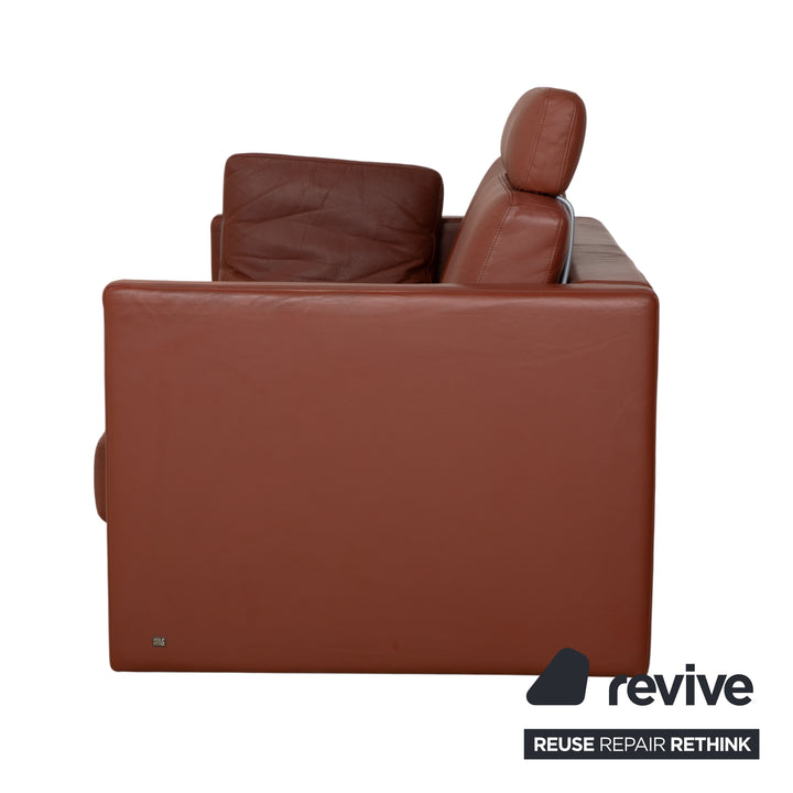 Rolf Benz Ego Leather Two-Seater Brown Sofa Couch